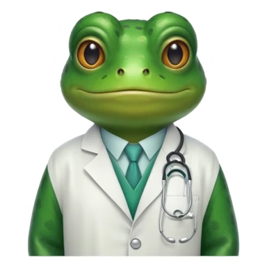 A frog in a doctor’s coat, portrait sticker
