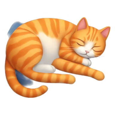 orange cute cat sleeping cozily sticker