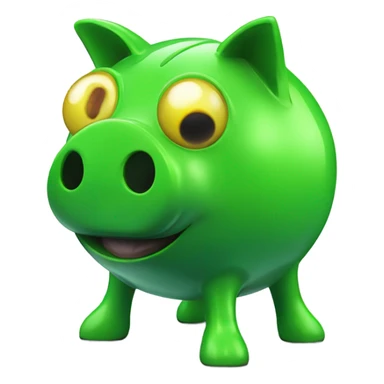 green alien piggy bank sticker