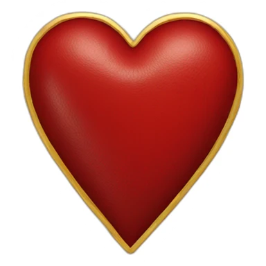 Red leather heart with gold border sticker