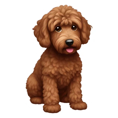 Brown mini ausiedoodle sticker