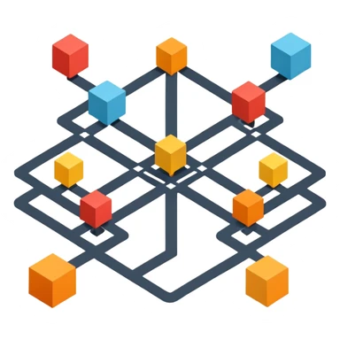 network with boxes at intersection points sticker