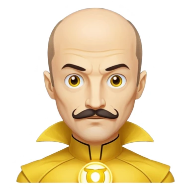 dc sinestro yellow lantern with mustache and balding head sticker