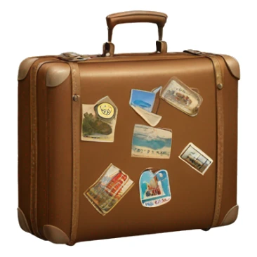 suitcase with vintage travel stickers sticker