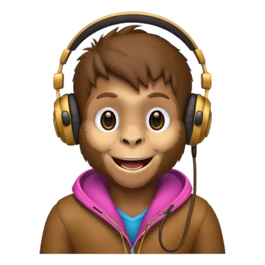 monkey with headphones sticker