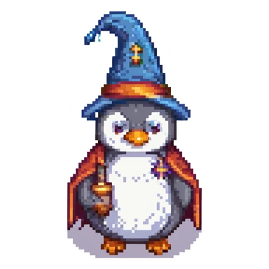 A penguin wizard sticker