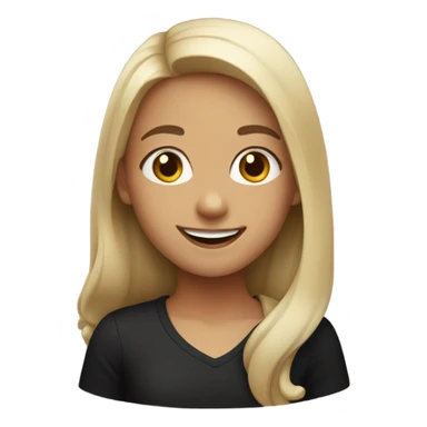 smiling girl in black shirt sticker