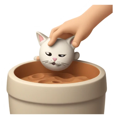 Cat making ceramic pot sticker