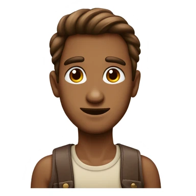 adolencente con pelo marron y ojos grandes sticker