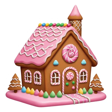 Gingerbread house pink sticker