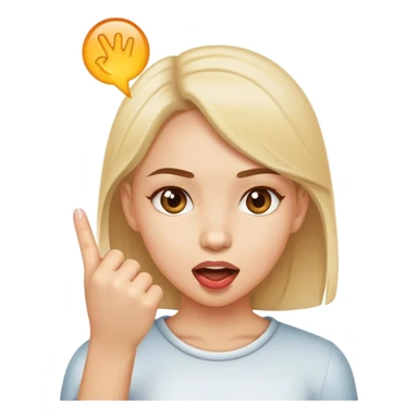 girl biting her pointer finger  sticker