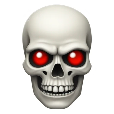 detailed skull with red eyes sticker