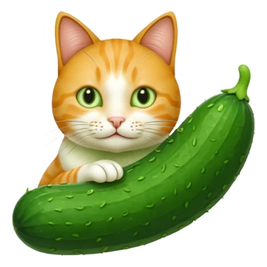Cucumber cat put together  sticker