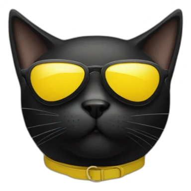 black cat with yellow triangle sunglasses sticker
