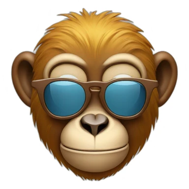 head of monkey with a sunglusses sticker