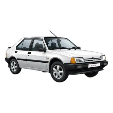 white peugeot 309 sticker