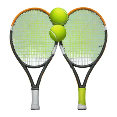 Two tennis racquets kissing sticker