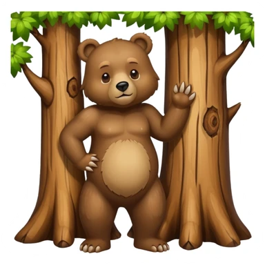 Bear and tree sticker