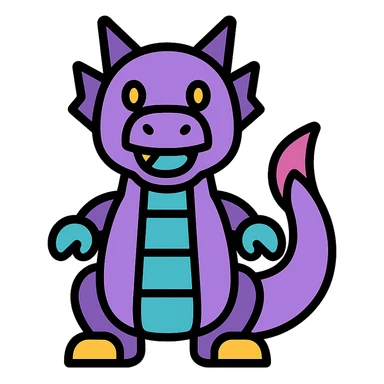purple robot dragon icon sticker