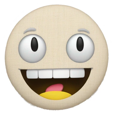 smiley face with stitched mouth and crossed out eyes sticker