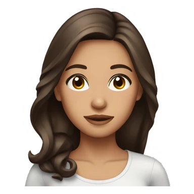 Brunette girl with brown eyes getting ready  sticker