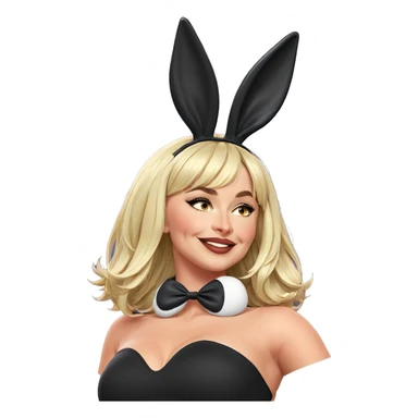 blonde girl with rabbit ears sticker