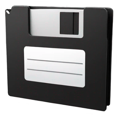 3d black floppy disk sticker