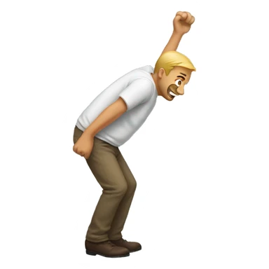 Man scratching back sticker