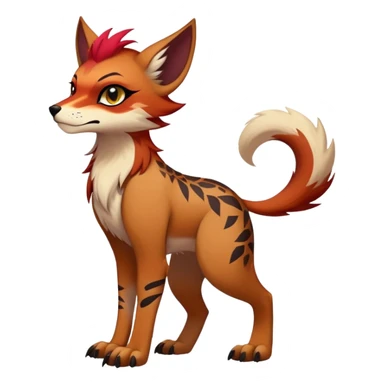 edgy badass cool Falvie-Fionbri-creature-fursona, full body, with random markings sticker