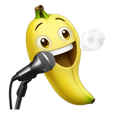 Banana singing with microphone sticker