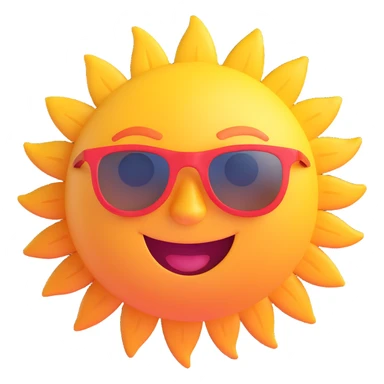 a smiling sun with sunglasses sticker