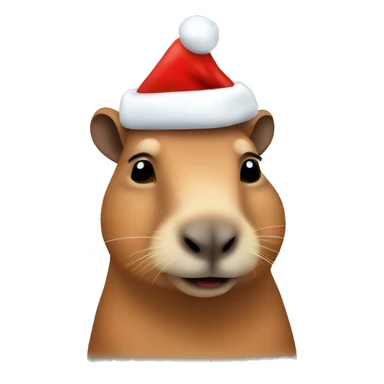 Capybara wearing Santa hat sticker