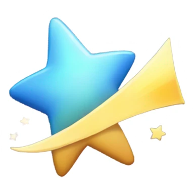 Shooting star saying wow sticker