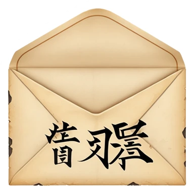 An ancient Japanese envelope sticker