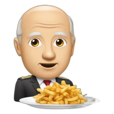 Vladimir poutine qui mange une poutine sticker