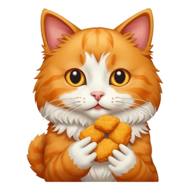 Cat eating chicken nugget sticker