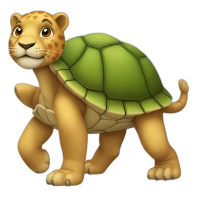 Une tortue sur un lion sticker