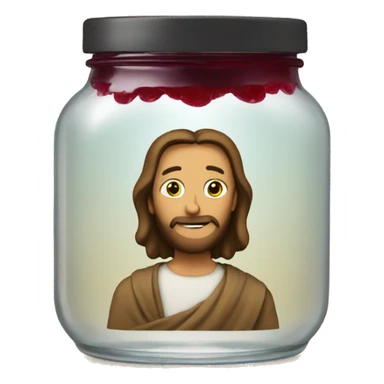Jesus in a jar of jam sticker
