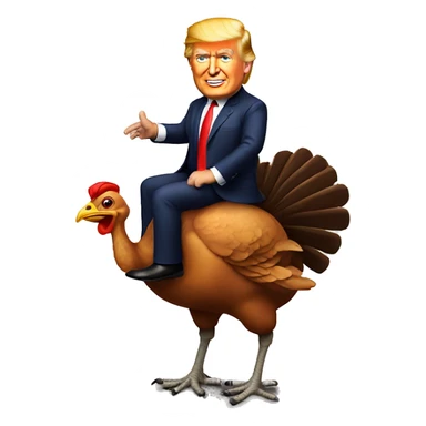 Donald Trump riding a turkey sticker
