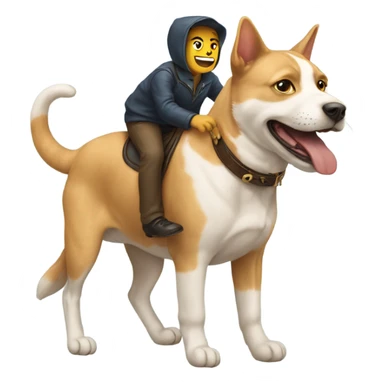 A cat riding a dog  sticker