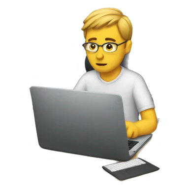 a guy who editing on laptop sticker