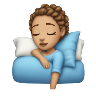 Ariana sleeping with blue curly ponytail sticker