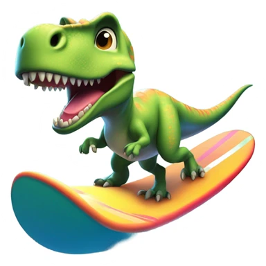 Dinosaur riding a surfboard sticker