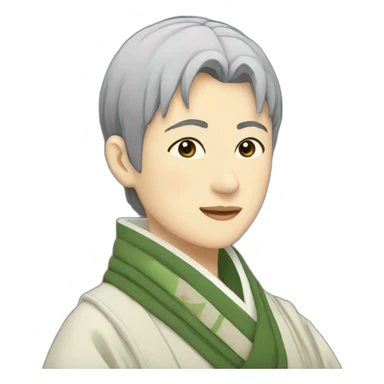 lgbt-wearing-a-scarf-in-the-heian-era-with-short-hair sticker