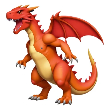 Cool edgy Guilmon-Agumon-Charizard-Digimon, full body sticker