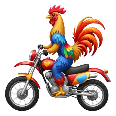 Gay rooster rider a dirt bike sticker