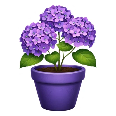 purple hydrangeas flower pot sticker