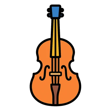 colored double bass musical instrument icon sticker