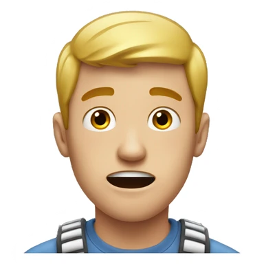 white male 20 year old, very scared sticker