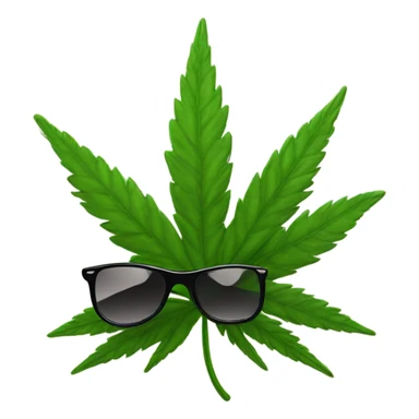 Weed leaf with sunglasses sticker